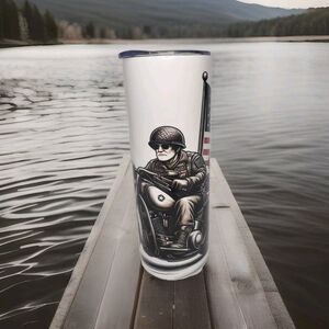 Veterans Motorcycle 20oz Skinny Stainless Steel Tumbler – Handmade Sublimated